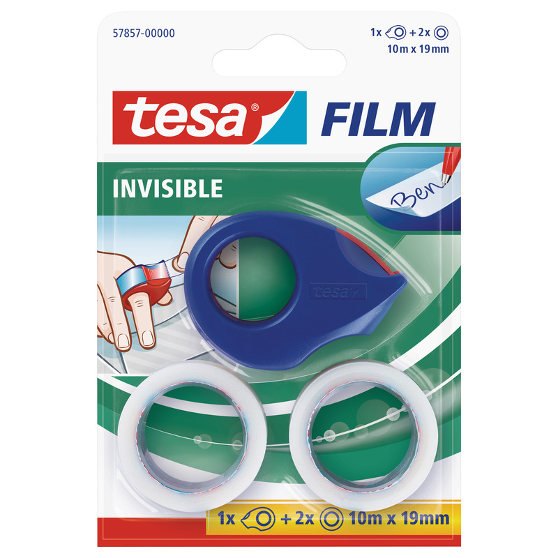 Tesa Klebeband Invisible mit Klebeabroller, 19 mm x 33 m - 4042448855923_01_ow
