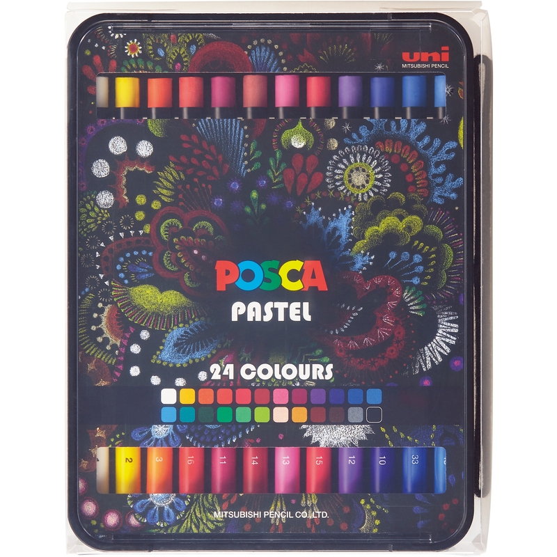 POSCA Set de 10 Crayons cire POSCA PASTEL Couleurs assorties