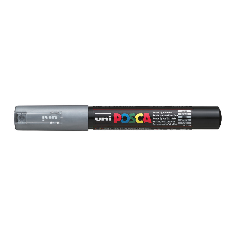 Uni-Ball Posca Marker PC-1MC, 0.7 mm, silber - 4902778665824_02_ow