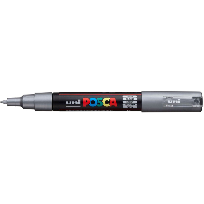 Uni-Ball Posca Marker PC-1MC, 0.7 mm, silber - 4902778665824_01_ow