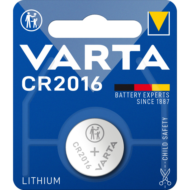 Varta pile bouton, CR2016, 1 pièce - 4008496276639_01_ow