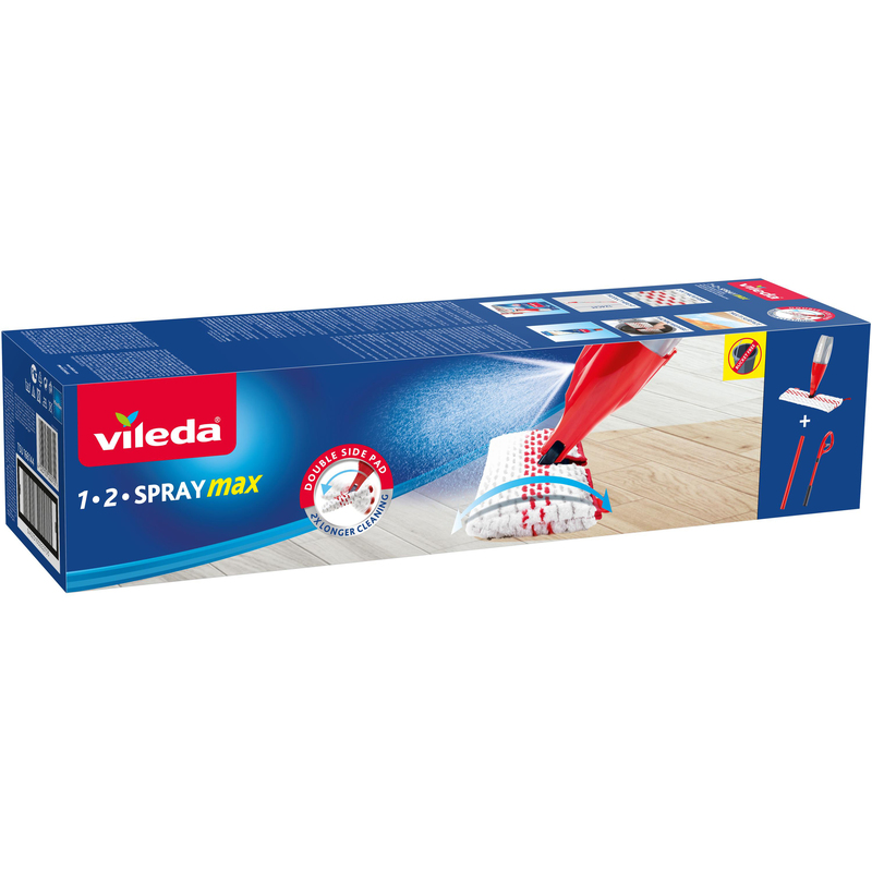 Vileda Kit de balai lave-sol UltraMax coffret complet, kit de 3 pièces,  rouge/blanc 