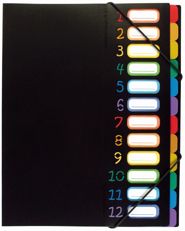 Viquel dossier dorganisation Rainbow Class, A4, 1-12, noir/multicolore - 3135251189673_01_ow