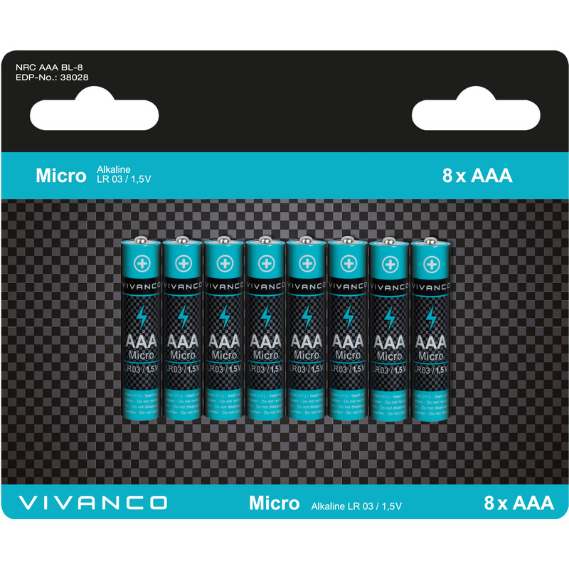 Vivanco Batterien, AAA/LR03, 8 Stück - 4008928380286_01