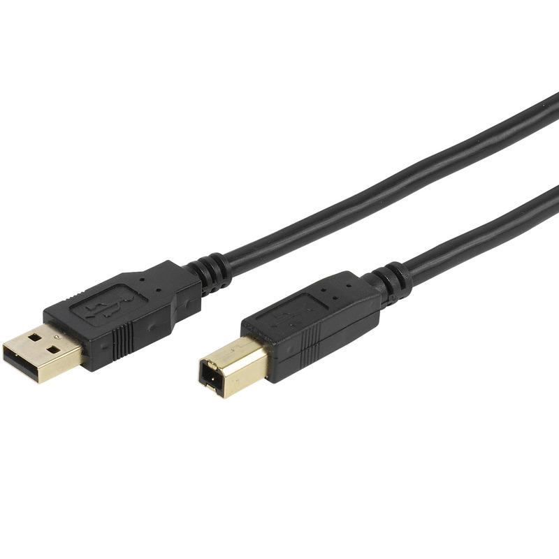 Vivanco Kabel USB-A 2.0 - USB-B, vergoldet, 5 m - 4008928452105_01