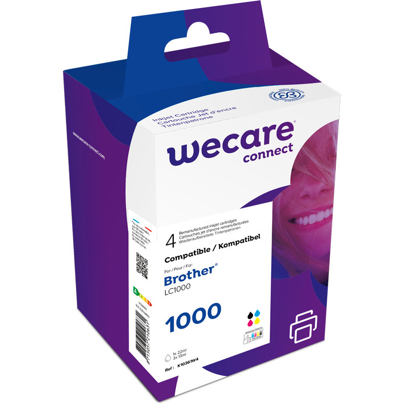 Wecare LC-1000VALWE cartouches dencre multipack, cyan, jaune, magenta, noir - 8715057210631_01_ow