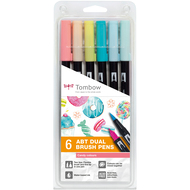 Pinselstifte Dual Brush Pen ABT, Candy Colours, 6 Stück