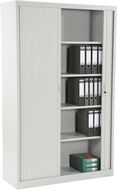 Armoire à rideau Steel, 5 hauteurs de classeur, gris lumineux - 7630006738152_02_ow