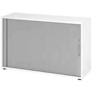 armoire à volets roulants Tarys, 2 hauteurs de classeur, blanc/argenté - 4032062185148_01_ow