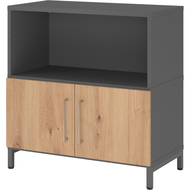 Armoire combinée avec socle Tarys, 2 hauteurs de classeurs, 2 portes, 1 étagère