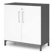 Armoire combinée avec socle Tarys, 2 hauteurs de classeurs, 2 portes