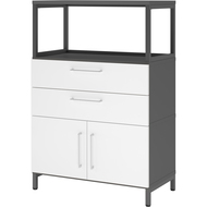 Armoire combinée avec socle Tarys, 3 hauteurs de classeurs, 2 tiroirs, 2 portes, 1 étagère sans paroi arrière