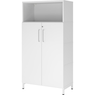 Armoire combinée avec socle Tarys, 4 hauteurs de classeurs, 2 portes, 1 étagère