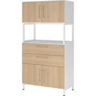 Armoire combinée avec socle Tarys, 4 hauteurs de classeurs, 2 Schulbaden, 4 portes, 1 étagère sans paroi arrière