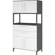 Armoire combinée avec socle Tarys, 4 hauteurs de classeurs, 2 Schulbaden, 4 portes, 1 étagère sans paroi arrière
