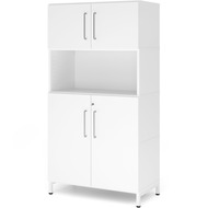 Armoire combinée avec socle Tarys, 4 hauteurs de classeurs, 4 portes, 1 étagère