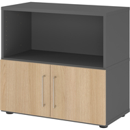 Armoire combinée Tarys, 2 hauteurs de classeurs, 2 portes, 1 étagère