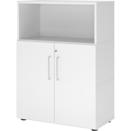 Armoire combinée Tarys, 3 hauteurs de classeurs, 2 portes, 1 étagère