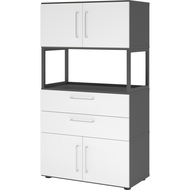 Armoire combinée Tarys, 4 hauteurs de classeurs, 2 Schulbaden, 4 portes, 1 étagère sans paroi arrière