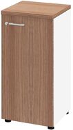 Armoire de bureau LINUS, 2 hauteurs de classeur, charnière à droite, décor noyer/blanc - 8056039550612_01_ow