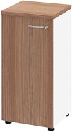 Armoire de bureau LINUS, 2 hauteurs de classeur, charnière à gauche, décor noyer/blanc - 8056039550575_01_ow