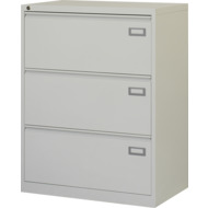 Armoire pour dossiers suspendus Steel, 3 tiroirs à dossiers suspendus, 79 x 48 x 102.2 cm, gris lumineux - 7630006738442_02_ow