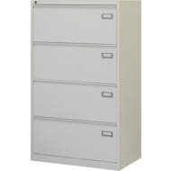 Armoire pour dossiers suspendus Steel, 4 tiroirs à dossiers suspendus, 79 x 48 x 132.8 cm, gris lumineux - 7630006738459_02_ow