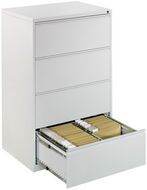 Armoire pour dossiers suspendus Steel, 4 tiroirs à dossiers suspendus, 84 x 62 x 132.5 cm, gris lumineux - 7630006738343_02_ow