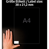 Avery Zweckform Etiketten, 6121Z, 38 x 21.2 mm, 30 Blatt - 4004182061213_03_ow