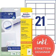 Avery Zweckform Etiketten, 6170, 64 x 36 mm, 30 Blatt - 4004182061701_01_ow
