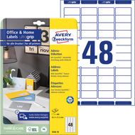 Avery Zweckform Etiketten, 7636-10, 45.7 x 21.2 mm, 10 Blatt - 4004182376362_01_ow
