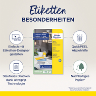 Avery Zweckform Etiketten, 7636-10, 45.7 x 21.2 mm, 10 Blatt - 4004182376362_02_ow