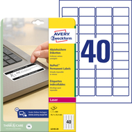 Avery Zweckform Etiketten abziehsicher, L6145-20, 45.7 x 25.4 mm, 20 Blatt - 4004182059876_01_ow