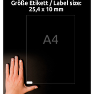 Avery Zweckform Etiketten extra stark, L7871-20, 25.4 x 10 mm, 20 Blatt - 4004182070031_04_ow