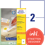Avery Zweckform Etiketten wiederablösbar, L4734REV-100, 199.6 x 143.5 mm, 100 Blatt - 4004182433324_01_ow