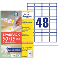 Avery Zweckform Etiketten wiederablösbar, L4736REV-65, 45.7 x 21.2 mm, 65 Blatt - 4004182347867_02_ow