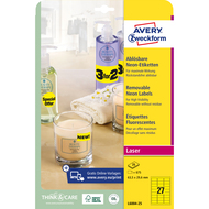 Avery Zweckform Etiketten wiederablösbar, L6004_25, 63.5 x 29.6 mm, 25 Blatt - 4004182608456_05_ow