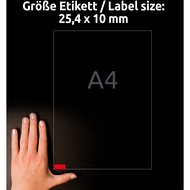 Avery Zweckform Etiketten wiederablösbar, L6036_20, 25.4 x 10 mm, 20 Blatt - 4004182060360_04_ow