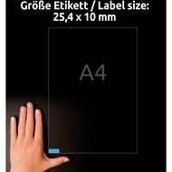 Avery Zweckform Etiketten wiederablösbar, L6048-20, 25.4 x 10 mm, 20 Blatt - 4004182608951_04_ow