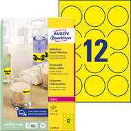 Avery Zweckform Etiketten wiederablösbar, L7670Y_25, 63.5 mm, 25 Blatt - 4004182608418_01_ow