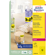 Avery Zweckform Etiketten wiederablösbar, L7670Y_25, 63.5 mm, 25 Blatt - 4004182608418_05_ow