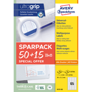 Avery Zweckform Étiquettes, 6121-65, 38 x 21.2 mm, 65 feuilles - 4004182161210_01_ow