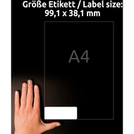 Avery Zweckform etiquettes, L7163-100, 99.1 x 38.1 mm, 100 feuilles - 4004182471630_04_ow