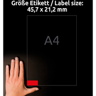 Avery Zweckform étiquettes repositionnable, L6038_20, 45.7 x 21.2 mm, 20 feuilles - 4004182060384_04_ow