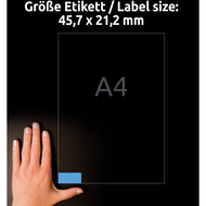 Avery Zweckform étiquettes repositionnable, L6039_20, 45.7 x 21.2 mm, 20 feuilles - 4004182060391_04_ow