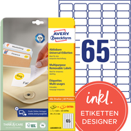 Avery Zweckform Étiquettes repositionnables, L6026REV-25, 38.1 x 21.2 mm, 30 feuilles - 4004182347959_02_ow