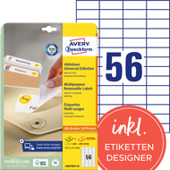 Avery Zweckform Étiquettes repositionnables, L6027REV-25, 52.5 x 21.2 mm, 30 feuilles - 4004182347966_02_ow