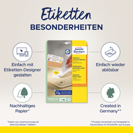 Avery Zweckform Étiquettes repositionnables, L6027REV-25, 52.5 x 21.2 mm, 30 feuilles - 4004182347966_05_ow