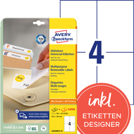 Avery Zweckform Étiquettes repositionnables, L6028REV-25, 105 x 148 mm, 30 feuilles - 4004182347973_02_ow