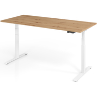 Bureau réglable en hauteur électrique Tarys Ergo-0, piètement blanc